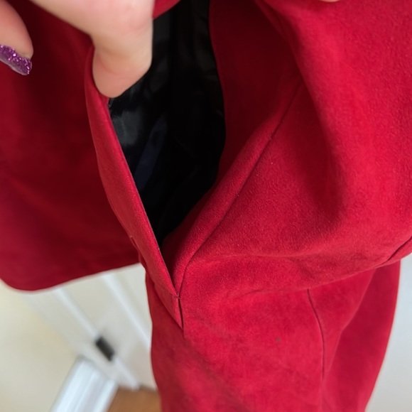 Fleet Street Red Suede Winter Jacket Size Small - Picture 7 of 10